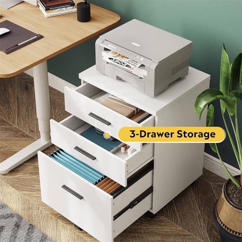 3 Drawer File Cabinet - 15.4"D x 18.5"W x 25.6"H