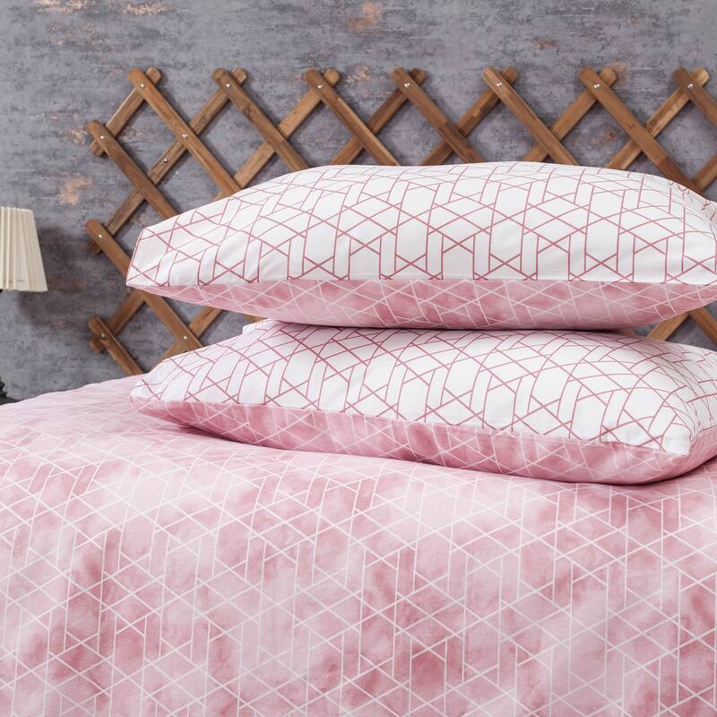 SUSSEXHOME Duvet Cover Set, 1 Duvet Cover, 1 Fitted Sheet and 2 Pillowcases | Pink, Hypoallergenic