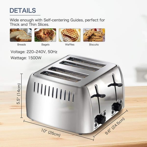 4 Slice Toaster Stainless Steel Toaster Two Slice Bagel Toaster Small ...