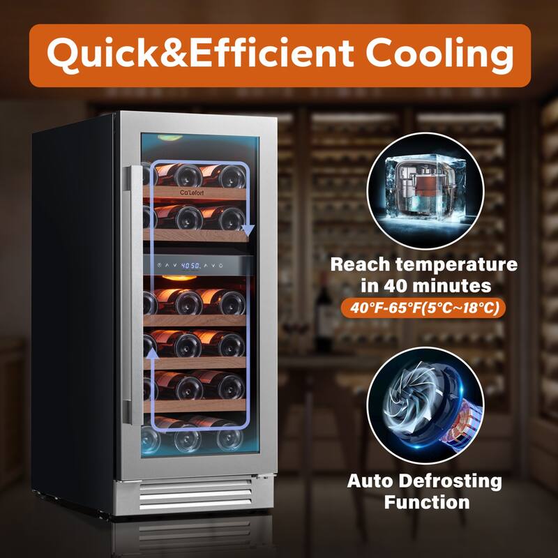 Ca'Lefort 15 in. 28-Bottle Dual Zone Built-In Wine Cooler