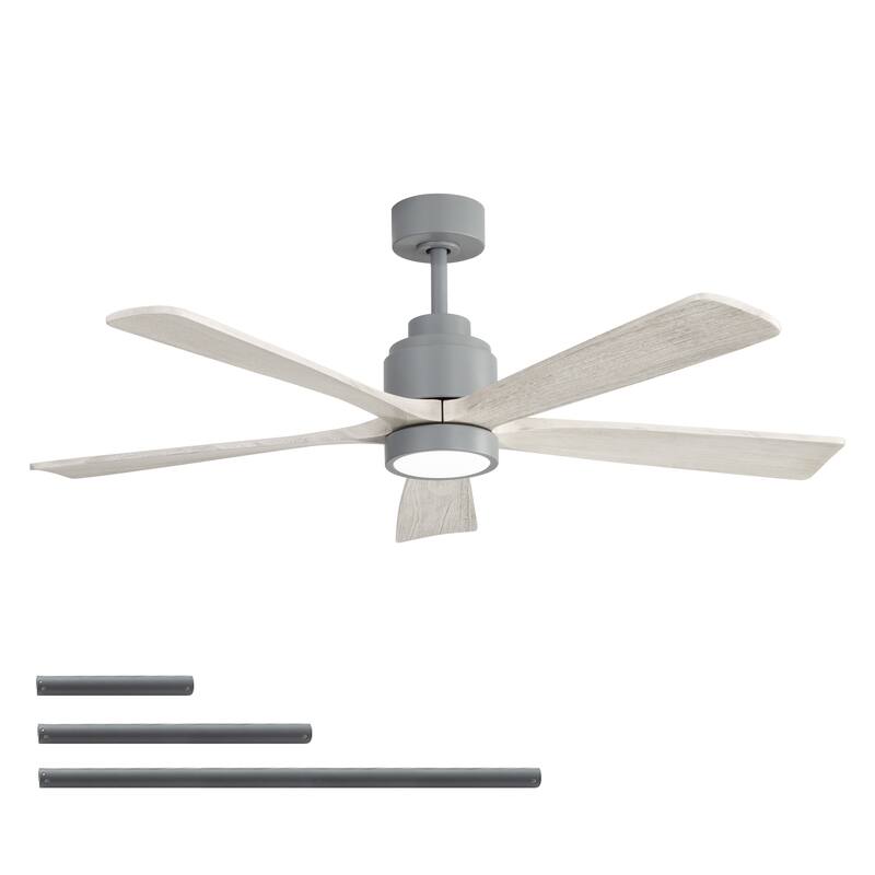 52 Inch Ceiling Fan with Blades 18W Three Color Dimmable Light Memory Function & Reversible Motor