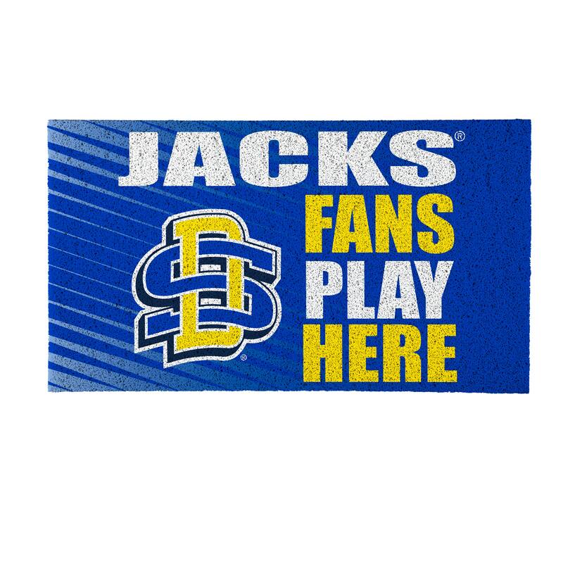 28 in. x 16 in. South Dakota State University "Fans Play Here" PVC Door Mat
