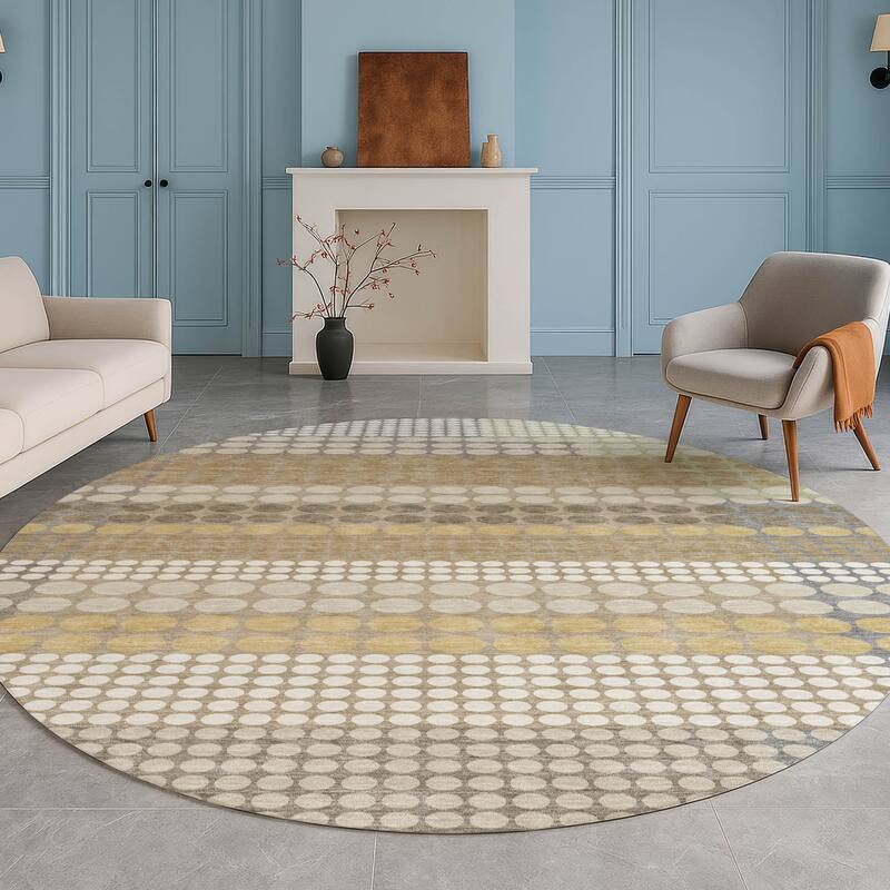 Machine Washable Indoor/ Outdoor Casual Dotty Chantille Rug