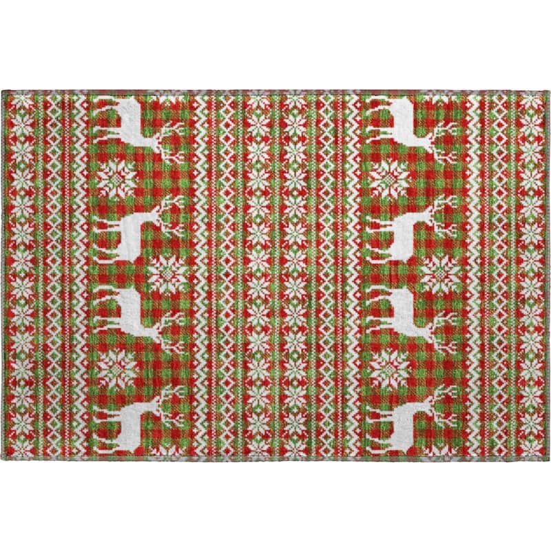 Premium Washable Super Soft Christmas Reindeer Mayfield Rug