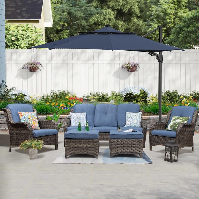 Cozywor 5-Piece Wicker Outdoor Patio Conversation Set