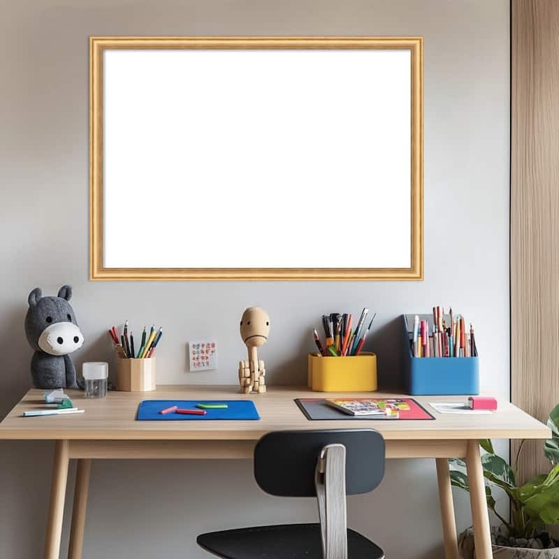 Amanti Art Salon Scoop Gold Framed Dry Erase Magnetic Board