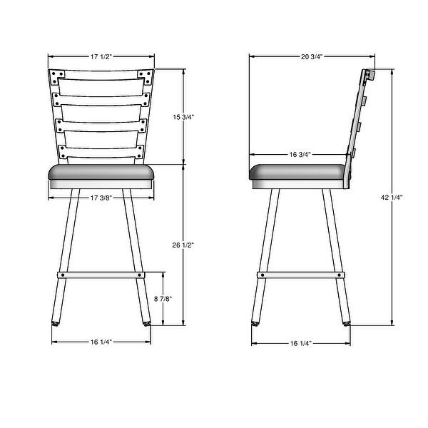 dimension image slide 0 of 2, Amisco Century Swivel Counter and Bar Stool