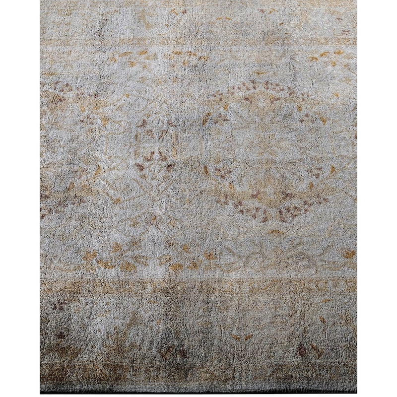 Fine Vibrance One-of-a-Kind Hand-Knotted Runner Rug - Gray, 3' 1" x 16' 4" - 3' 1" x 16' 4"