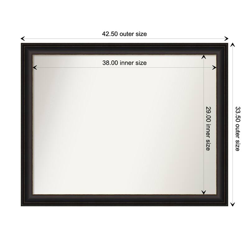 Trio Oil Rubbed Bronze Framed Non-Beveled Custom Wall Mirror, Bathroom Vanity Mirror - Outer Size: 42.5 x 33.5