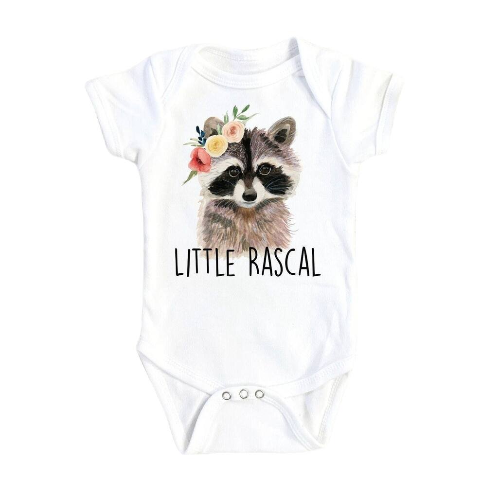 Raccoon Floral - Baby Boy Girl Clothes Infant Bodysuit Funny Cute Newborn