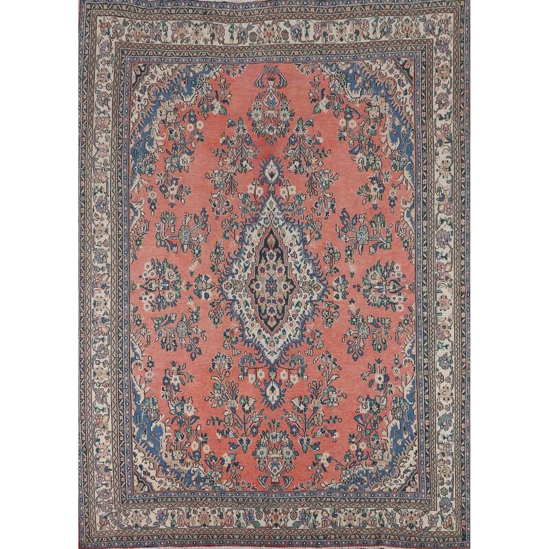 Vintage Hamedan Persian Vintage Area Rug Handmade Wool Carpet - 8'10"x 11'3"