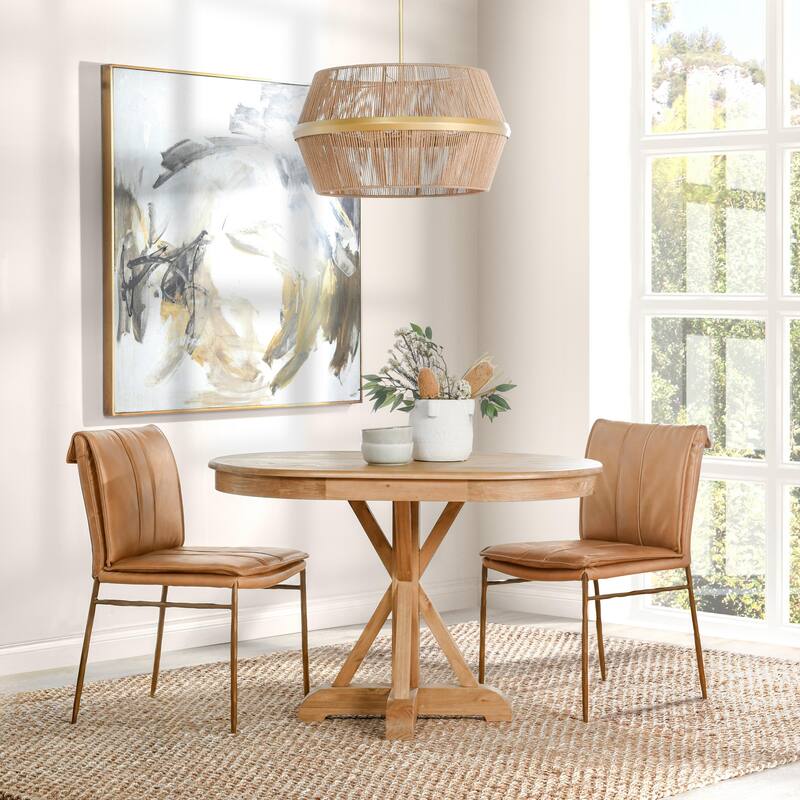 Maxwell Oval Pine Wood Dining Table by Kosas Home - Natural Brown