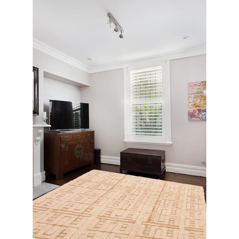 ECARPETGALLERY Hand-knotted Tangier Cream Wool Rug - 9'8 x 14'0