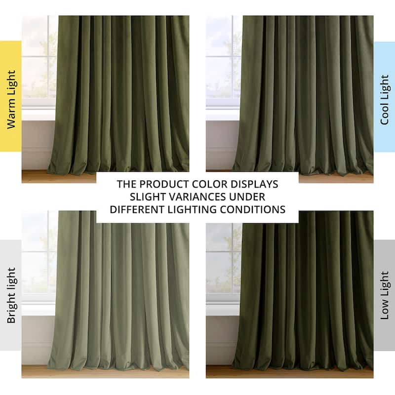 Exclusive Fabrics Signature Hunter Green Velvet Blackout Curtain (1 Panel)