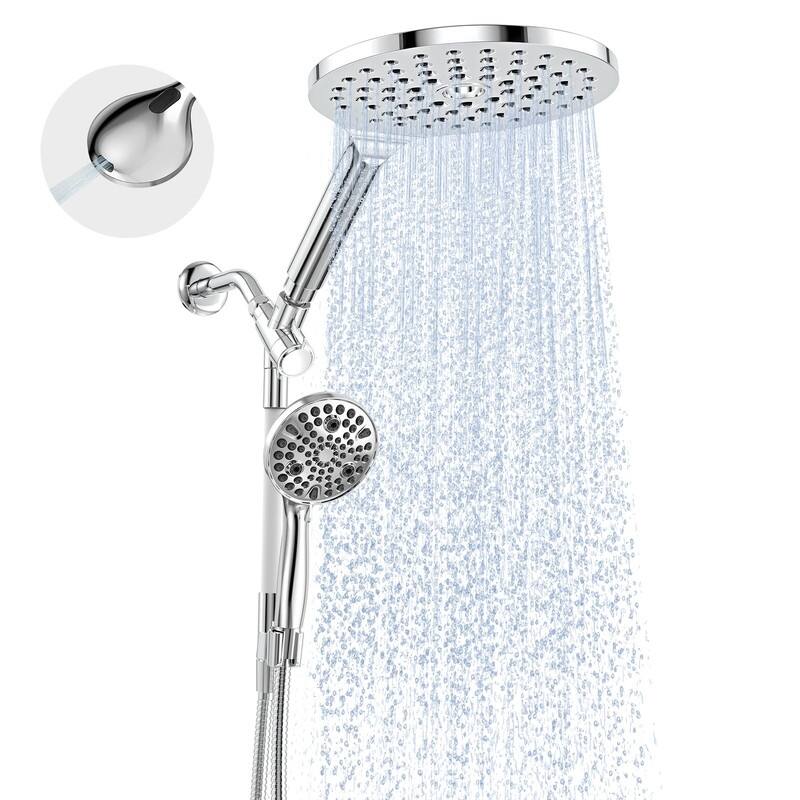 Dual Handheld Shower Head Combo, 2 in 1 Rain Shower Heads System - Chrome - Standard