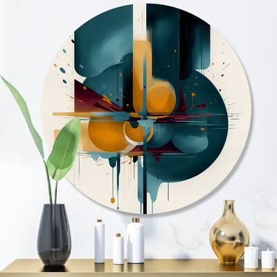 Designart "Shape Abstract Artwork I" Abstract Metal Round Wall Art
