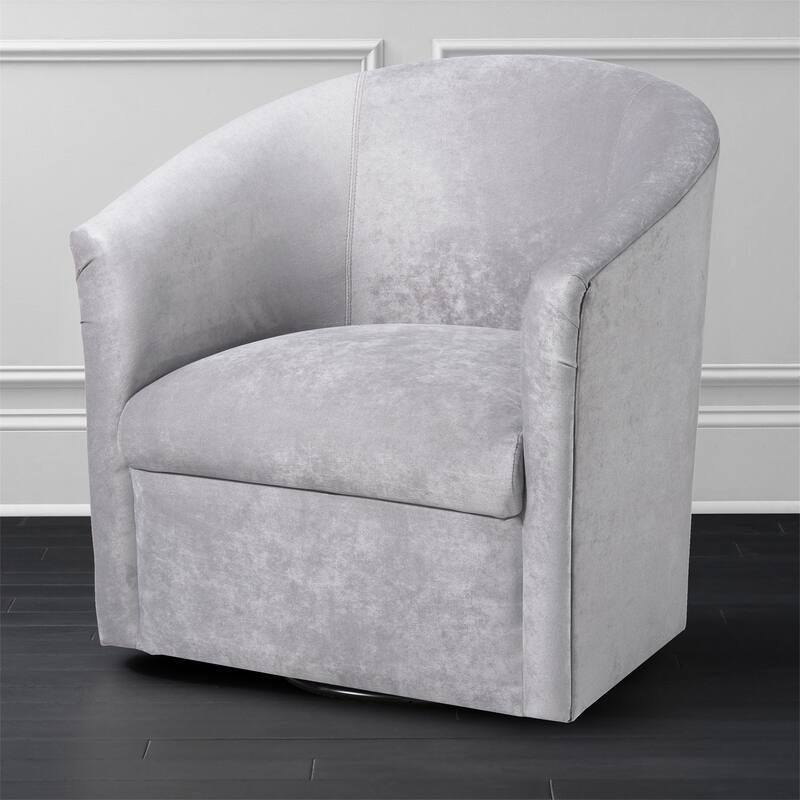 Microfiber Upholstered Swivel Chair W/ Hardwood Frame & Swivel Base