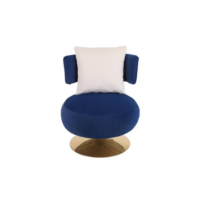 Fabric Swivel Round Barrel Chair