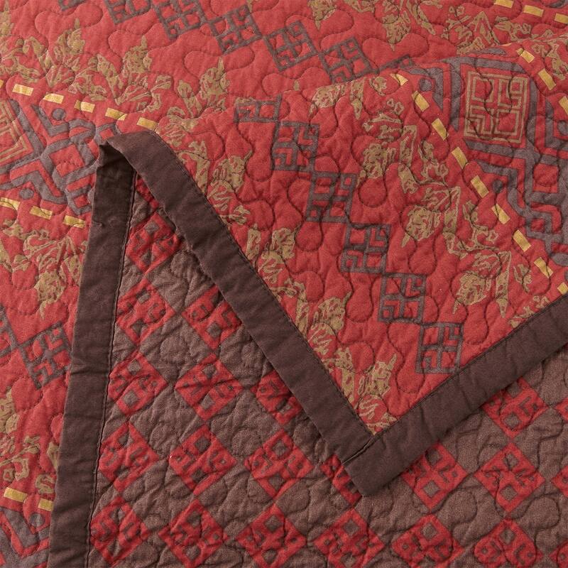 Paseo Road Rushmore Diamond Geometric 3 Piece Reversible Quilt Set
