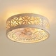 preview thumbnail 176 of 191, 16.5"/18.5"/20"/23.6"/24"/28" Vintage Distressed White Low Profile Caged Ceiling Fan with Light and Remote (7/6/5/3-Blade)