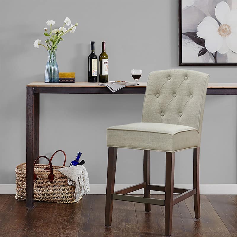 Madison Park Misha Tan Tufted Counter Stool