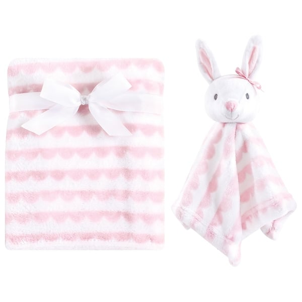 slide 1 of 1, Hudson Baby Infant Girl Plush Blanket with Security Blanket, Pink, One Size - Pink - One Size One Size - Pink