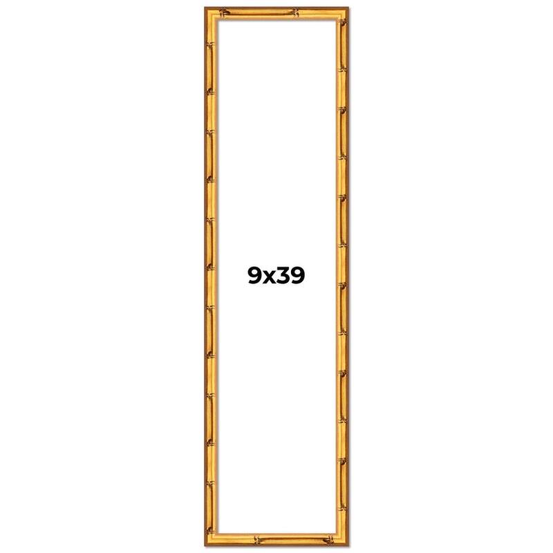 9x39 Frame Gold Bamboo Picture Frame Modern Photo Frame Includes UV Acrylic Shatter Guard Front Acid Free Foam Backing Board