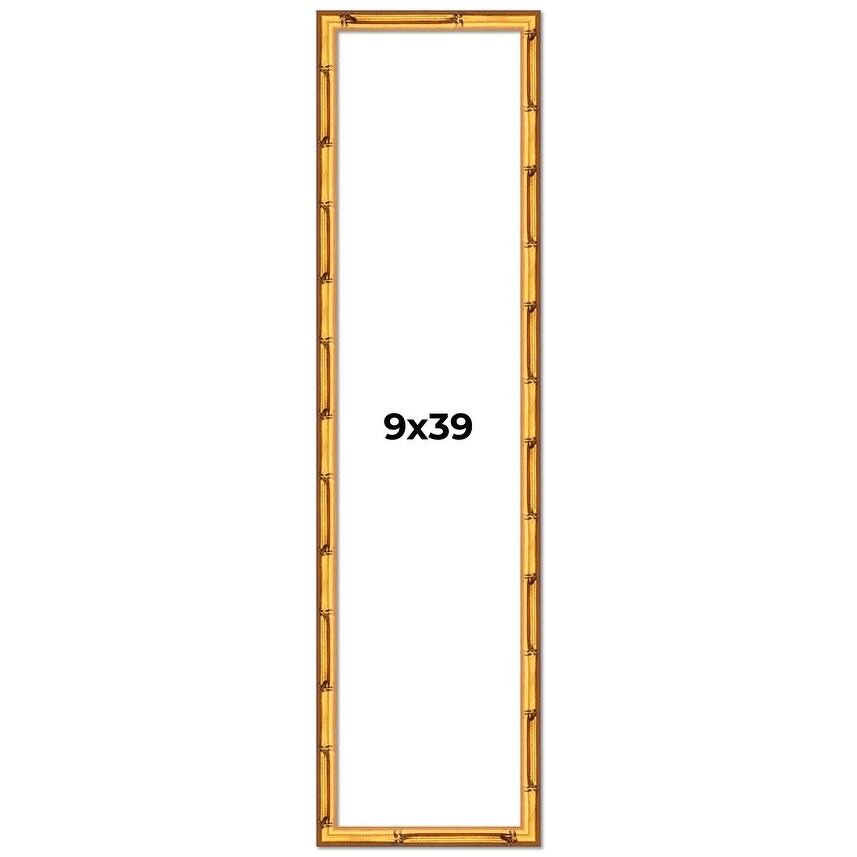 9x39 Frame Gold Bamboo Solid Wood Picture Frame | 1 Inch Moulding