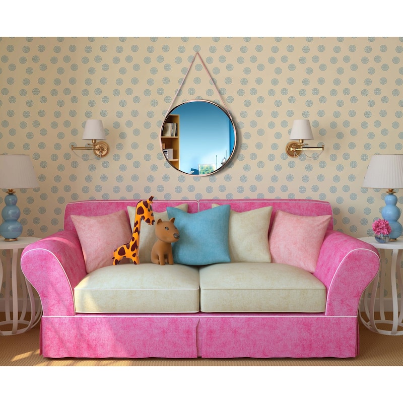 Carson Carrington Kabbo Pink Rose Gold Round Wall Mirror - 17.5 x 1.75 x 17.5 - 17.5 x 1.75 x 17.5