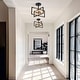 preview thumbnail 2 of 7, Leno Modern Black Gold 3-Light Geometric Chandelier Semi-Flush Mount Ceiling Light Fixture
