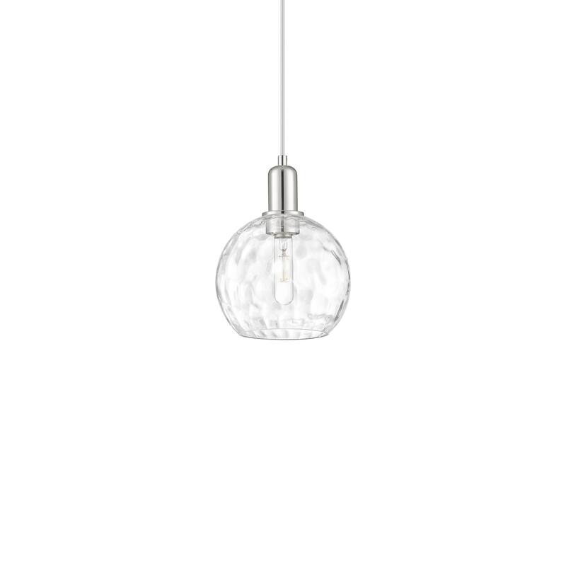 Innovations Lighting 716-1P-11-8 Athens Water Glass Pendant Athens - Polished Nickel / Clear Water Glass