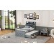 preview thumbnail 31 of 32, Versatility Bed with Storage Headboard, Outlets, Extendable Bed with Twin Trundle with 3 Storage Drawers, Twin Size