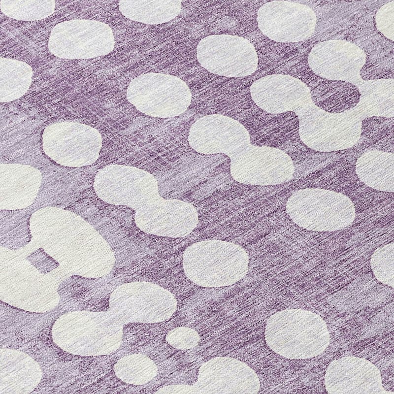 Machine Washable Indoor/ Outdoor Chantille Dots Abstract Rug