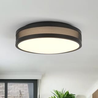 Modern Mesh Design Round Dimmable LED Flush Mount Ceiling Light
