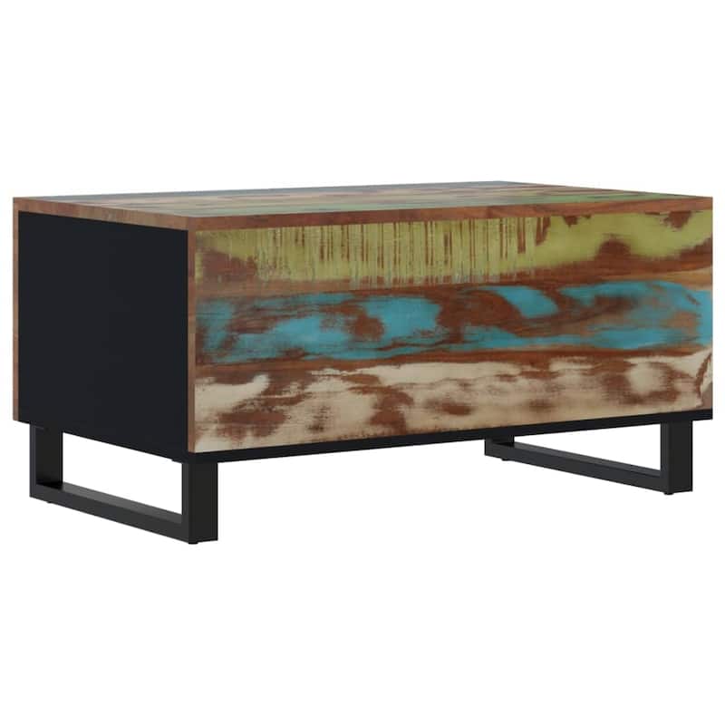 vidaXL Coffee Table 31.5"x19.7"x15.7" Solid Wood Mango&Engineered Wood