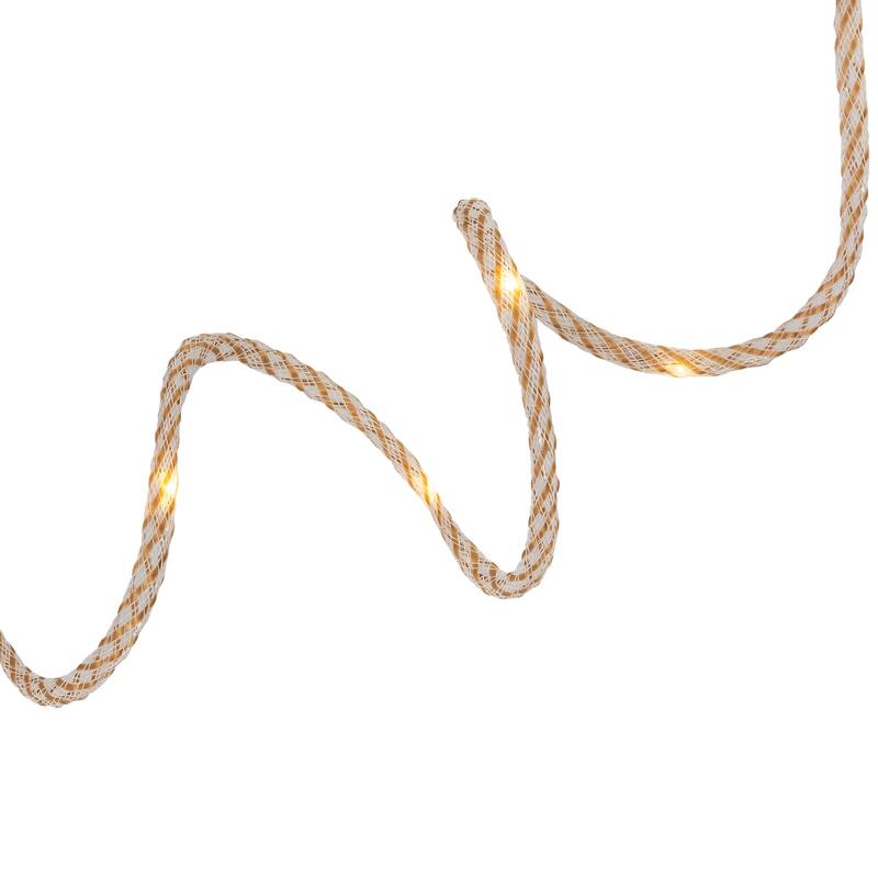 Pre-Lit Battery Operated Rope Christmas Garland - 6.75' x .25" - Warm White Lights