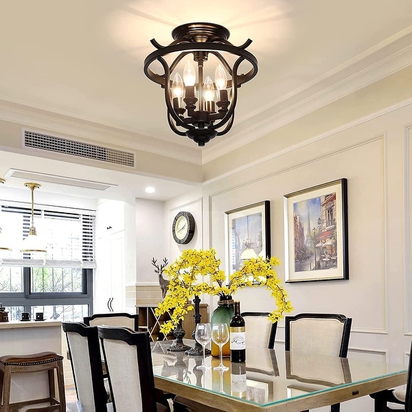 Semi flush dining room sales light fixture