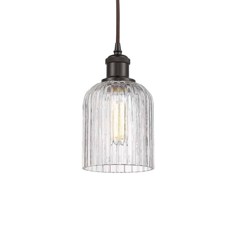Innovations Lighting 516-1P-9-5 Bridal Veil Pendant Bridal Veil 5" - Oil Rubbed Bronze / Clear