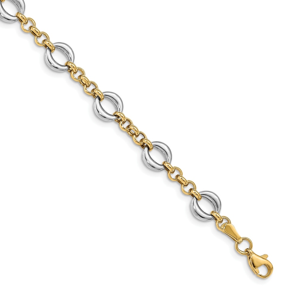 Buy 14k, Two-Tone Gold Bracelets Online at Overstock | Our Best 