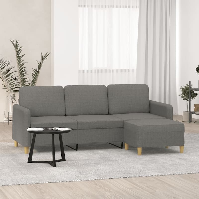 vidaXL Sofa Chair with Footstool Living Room Accent Upholstered Chair Fabric