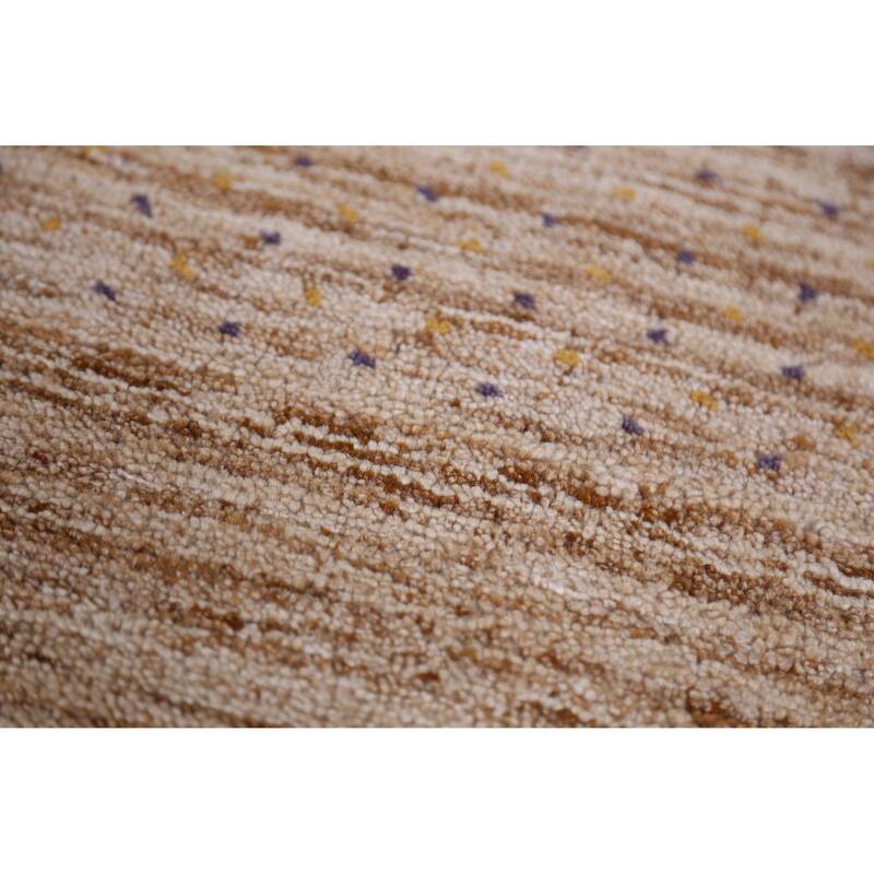 Hand Knotted Oriental 100% Wool Carpet Tribal Tribal Brown Gabbeh Area Rug - 9' 5'' X 8' 1''