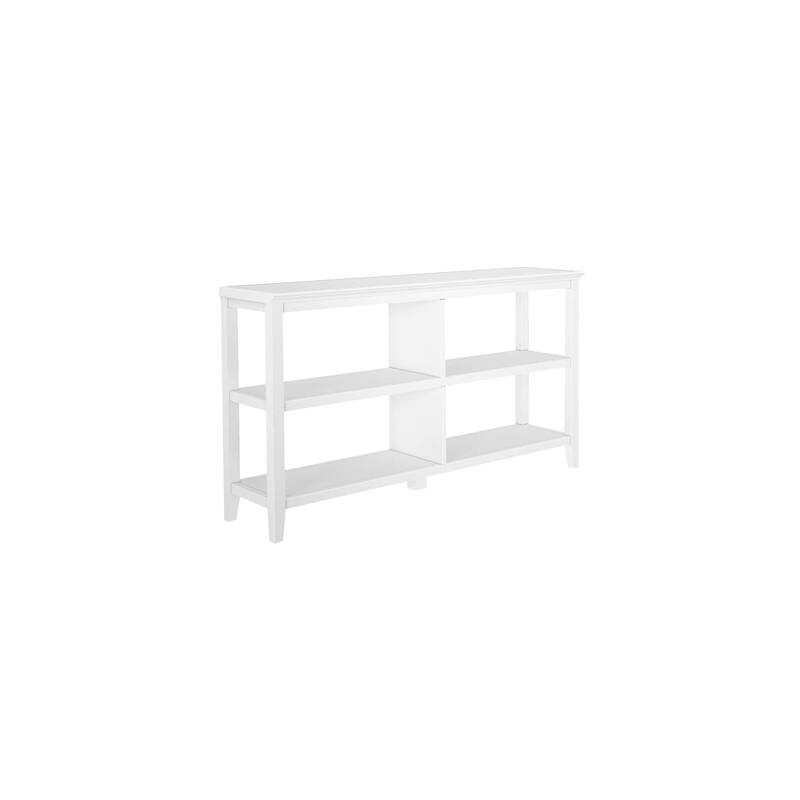 54" White Solid 2-Tier Low Horizontal Bookcase