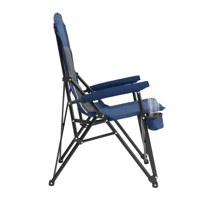 Oversized Heavy Duty Portable Camping Chair with Cup Holder, High Back
