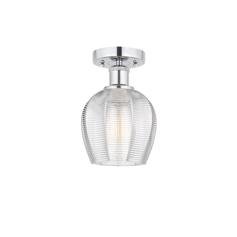 Innovations Lighting Edison Norfolk - 1 Light 6" Semi-Flush Mount - Clear/Polished Chrome