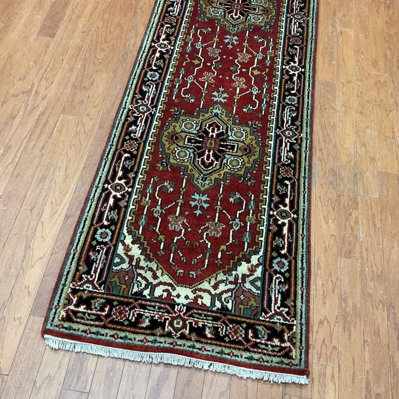 Handmade One-of-a-Kind Heriz Wool Oriental Rug 2'7 x 10'4 - 2.7 x 10.4