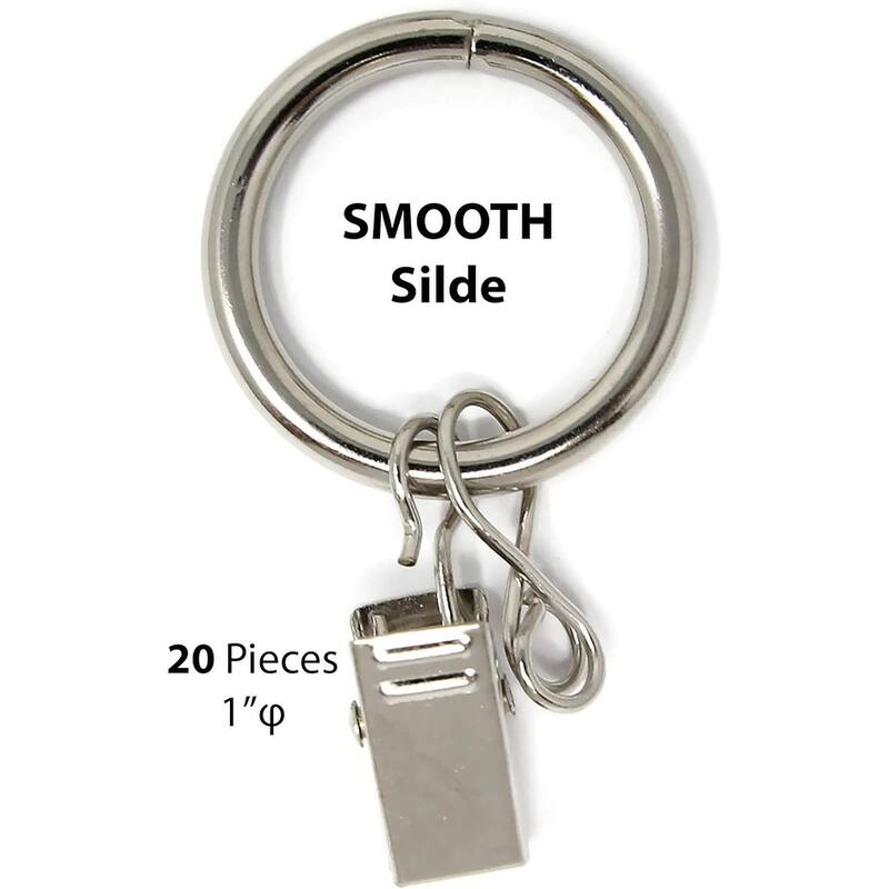 20PCS Solid Metal Window Drapery Curtain Panel Ring with Eyelet, 1" Inner Diameter, Fits Up to 3/4" Rod Multicolor