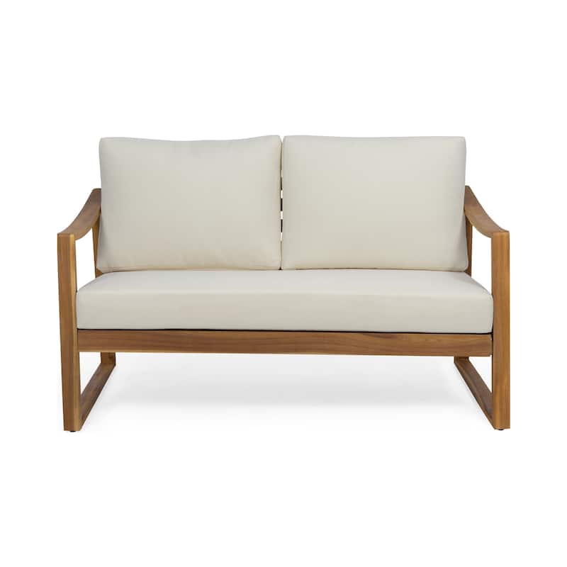 Samwell Acacia Wood Outdoor Loveseat and Coffee Table Set by Christopher Knight Home