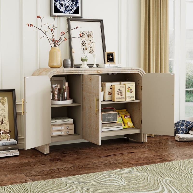 47.2''W Sideboard with Gold Handles and Adjustable Dividers