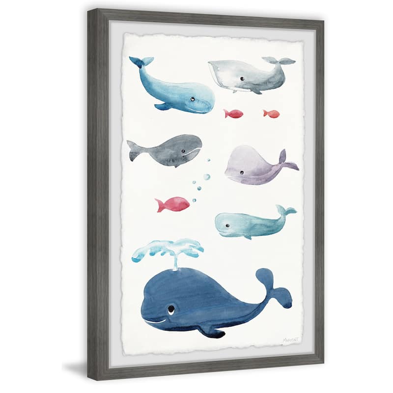 'Whale Family' Framed Painting Print