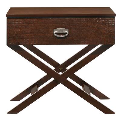 LYKE Home 1 Drawer Nightstand , Cappuccino